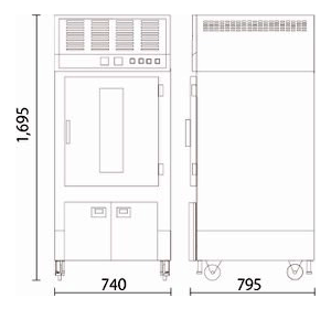 NDA-1HPの機械寸法